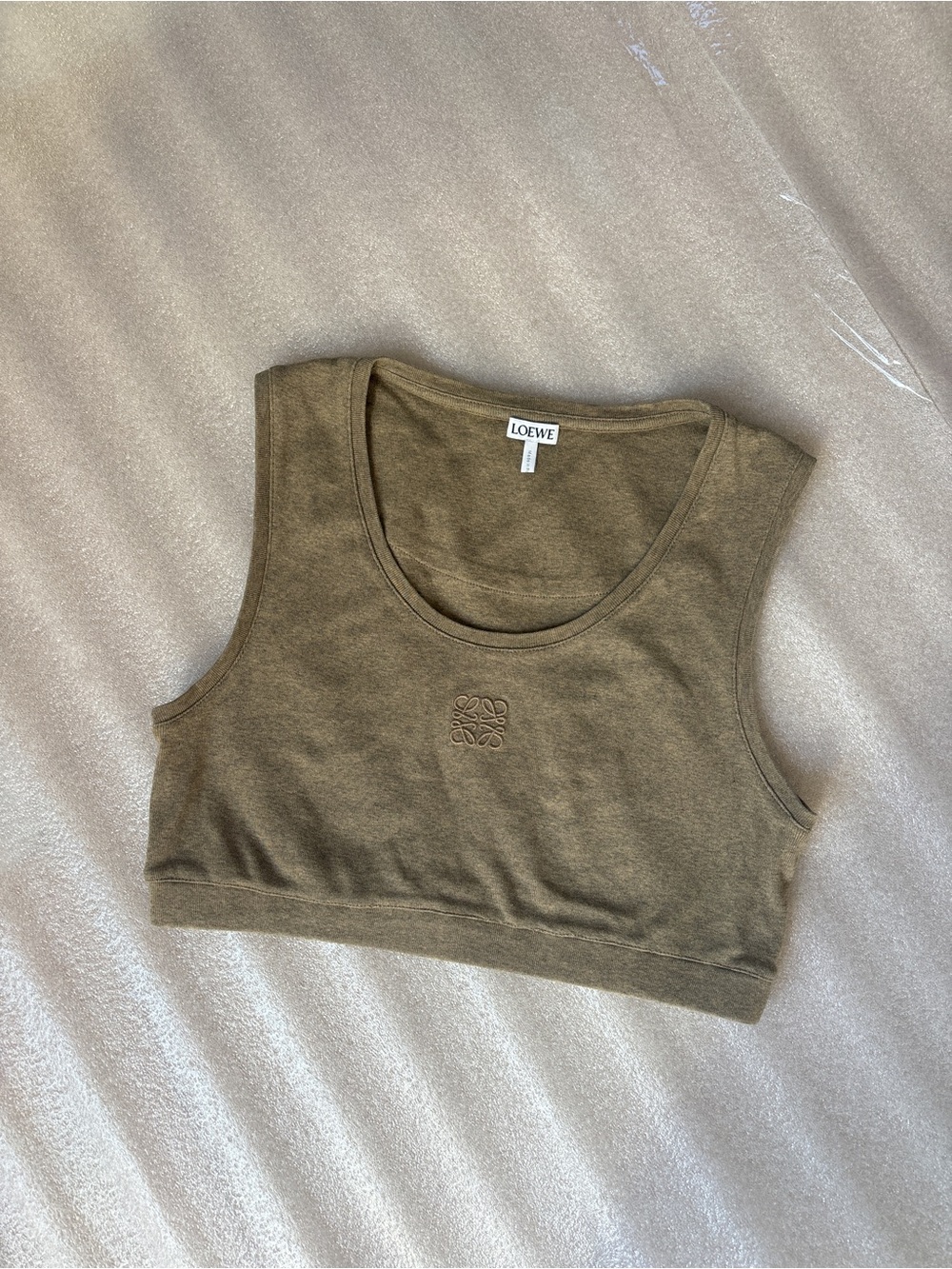 Loewe Olive Cropped Logo Tank